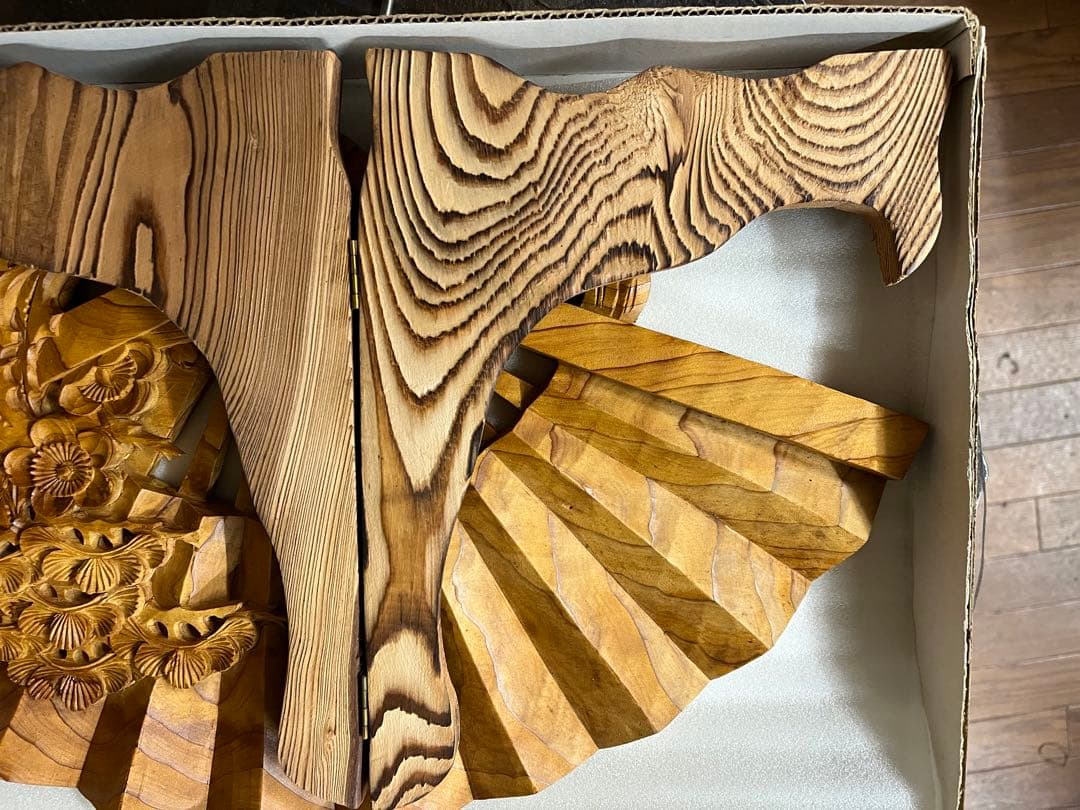 屋久杉　松竹梅の扇