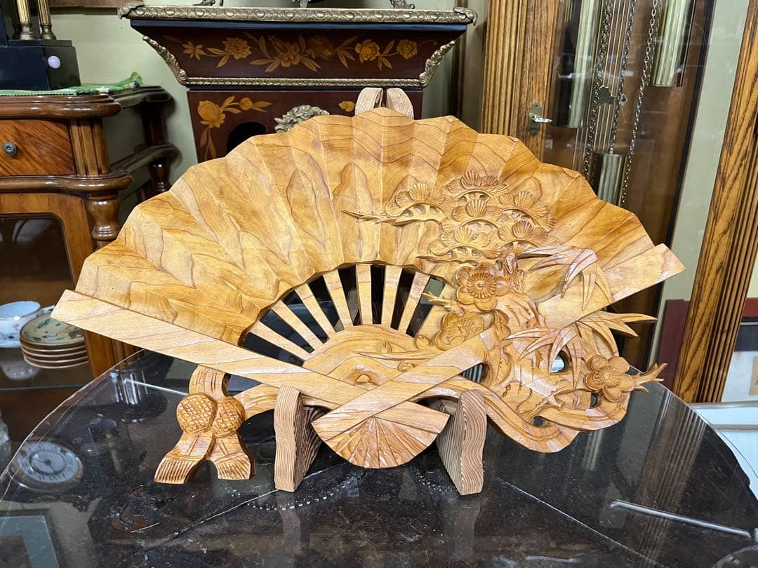 屋久杉　松竹梅の扇