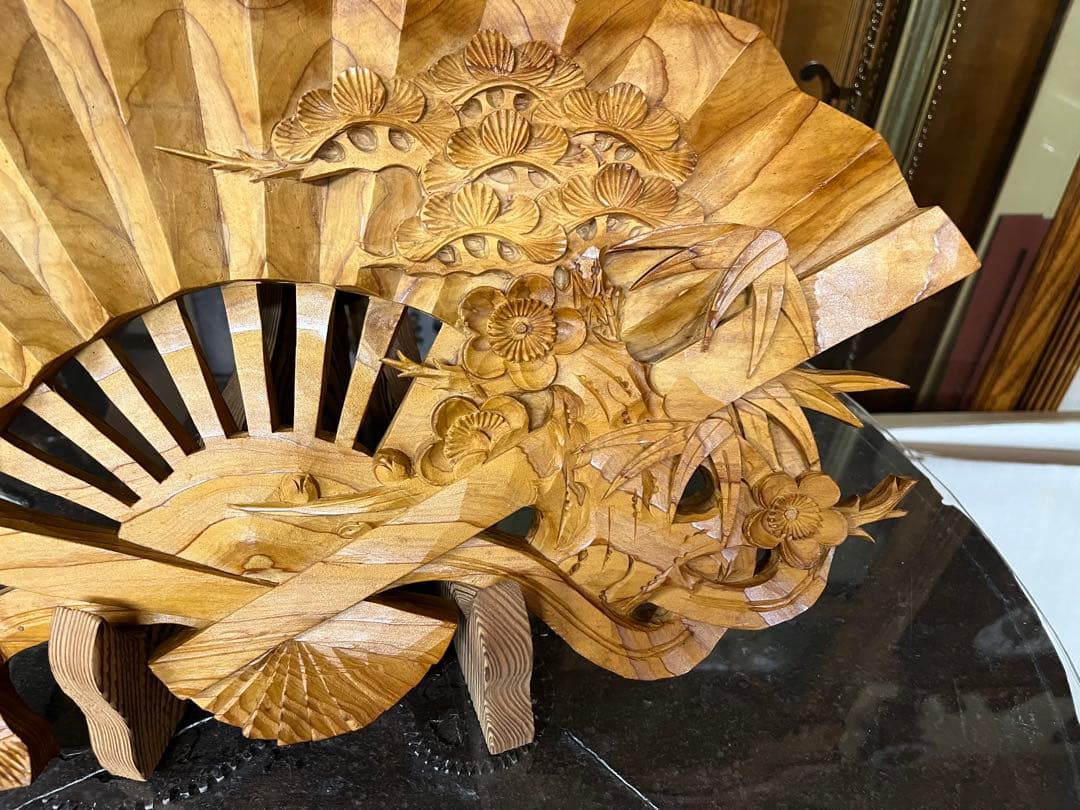 屋久杉　松竹梅の扇