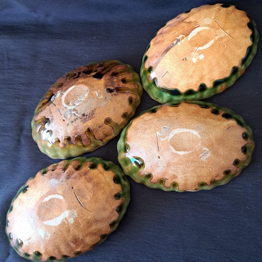 「ご成約者」です。 ご注意ください。 織部焼らしい青織部！ 4客セット