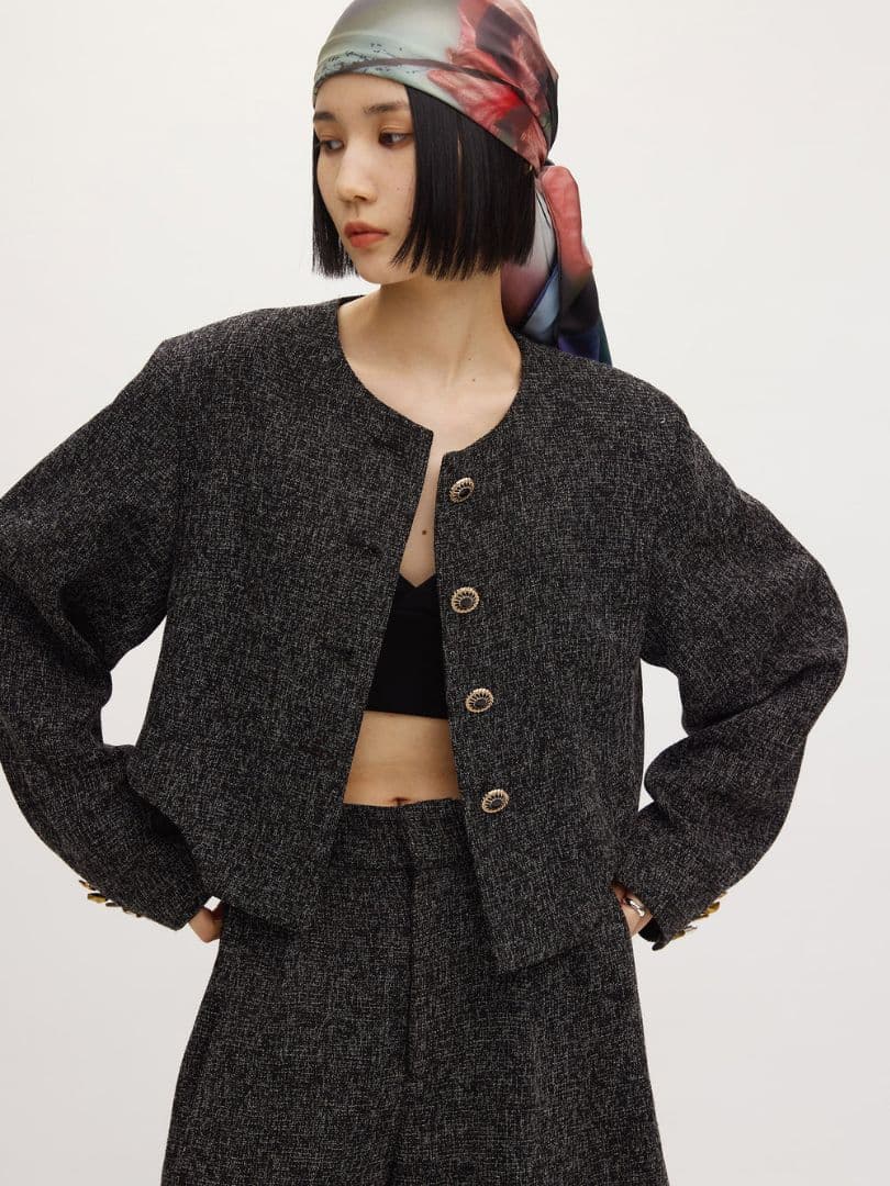 Ameri♡DEFORMATION SUMMER TWEED JACKET