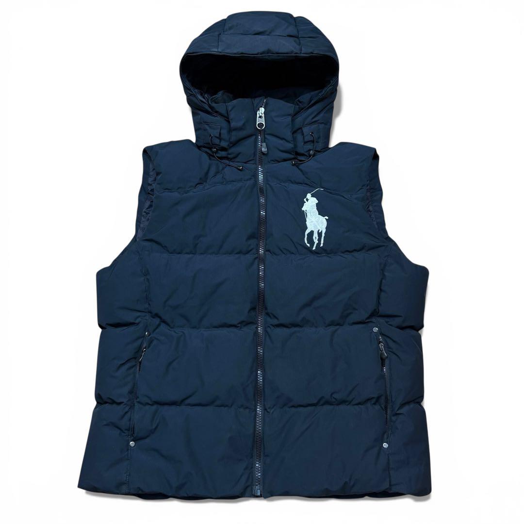 ポロラルフローレン 現行 ダウンベスト ビッグポニー 黒 Lサイズ