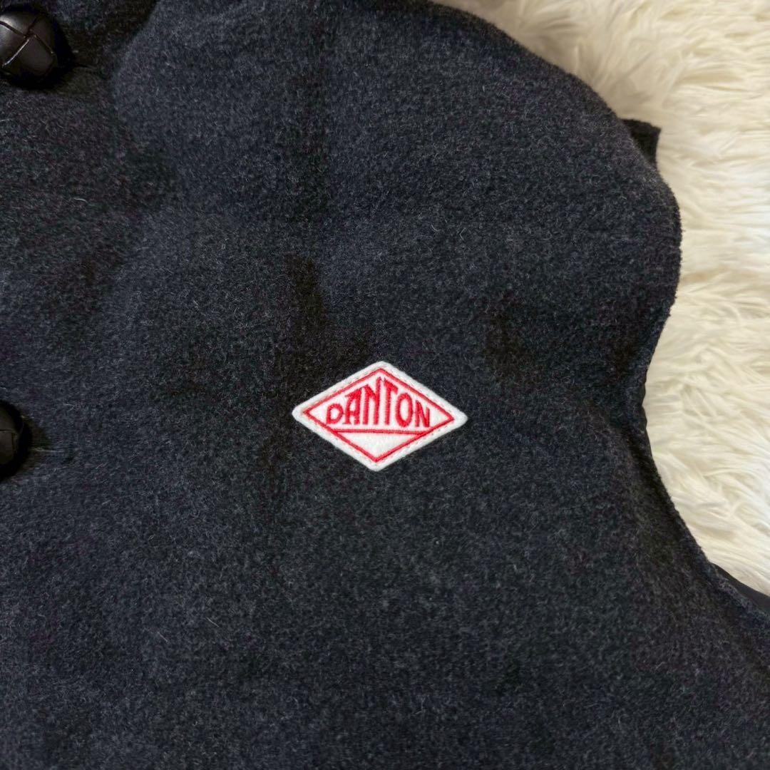 極美品/LL✨ダントン×ビームス ダウンベスト ウールモッサ 胡桃ボタン グレー