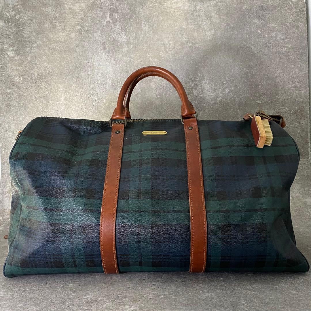 ヴィンテージ ポロラルフローレン チェック ボストンバッグ 2way 緑