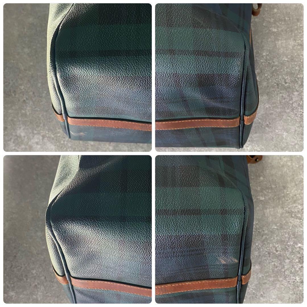 ヴィンテージ ポロラルフローレン チェック ボストンバッグ 2way 緑