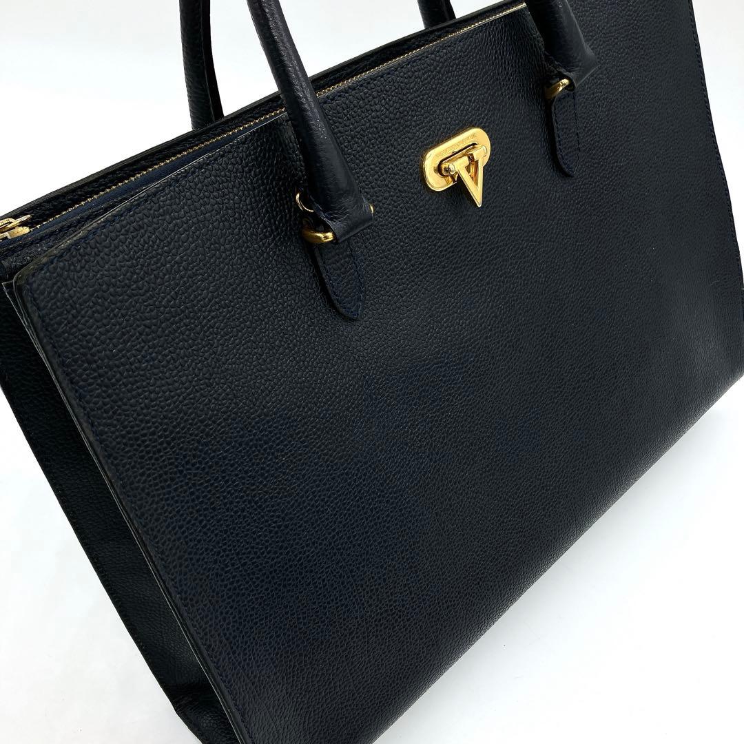 【VALENTINO GARAVANI】2wayバッグ　ゴールド金具　ネイビー