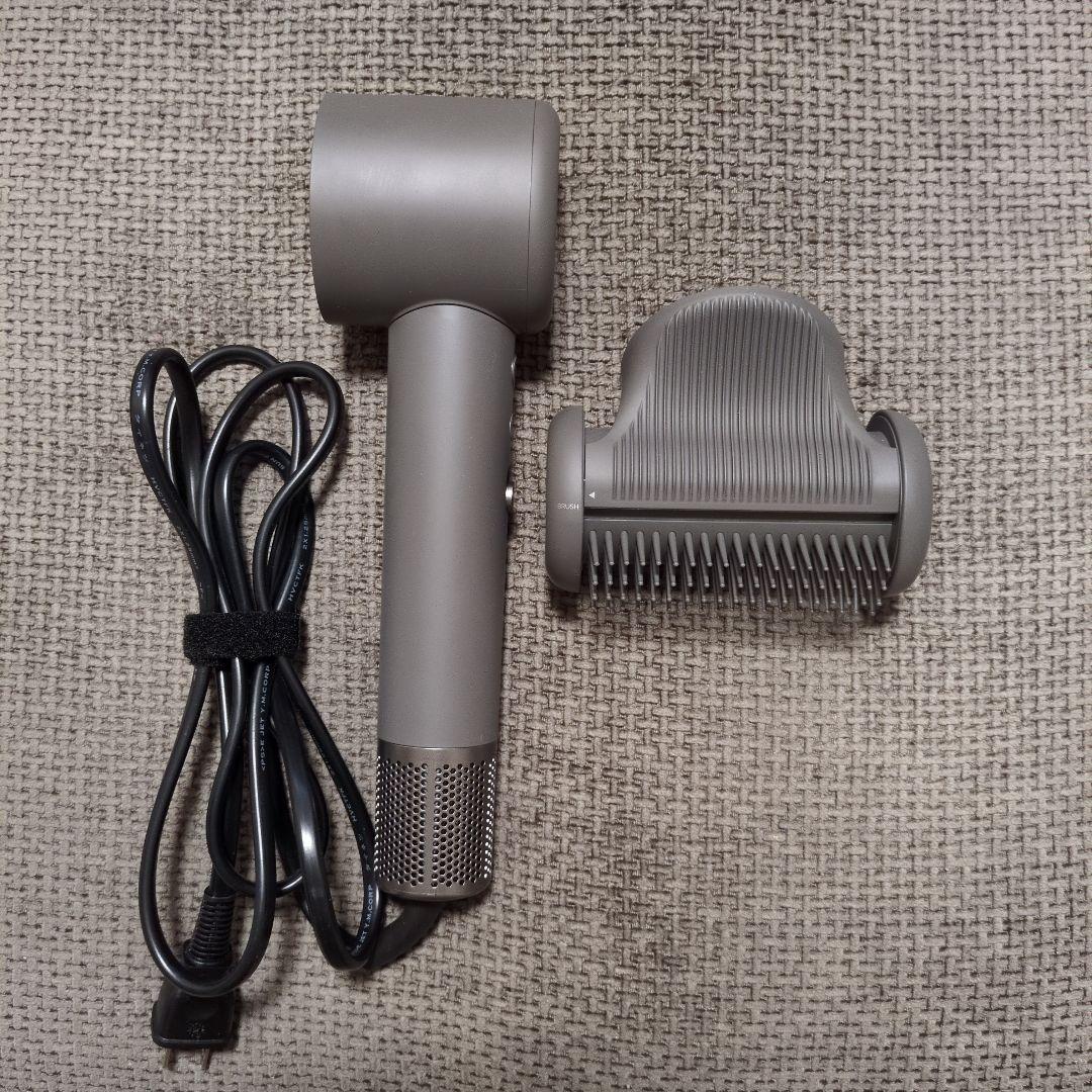 SALONIA ヘアアイロン グレー ブラシアタッチメント付き