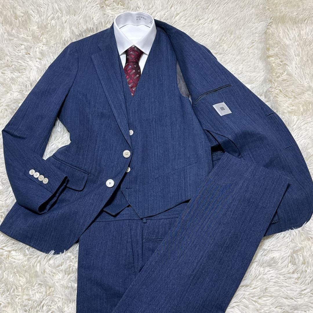 スーツセレクト　デニム調　3ピース　AB5 リバーシブルベスト　カジュアルにも