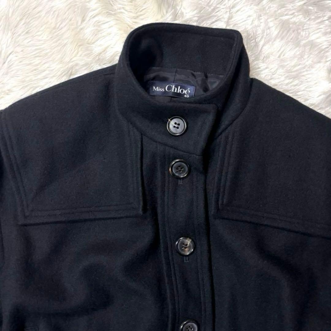 美品✨ミスクロエ ショートコート ジャケット ウール90% 黒 ブラック 40