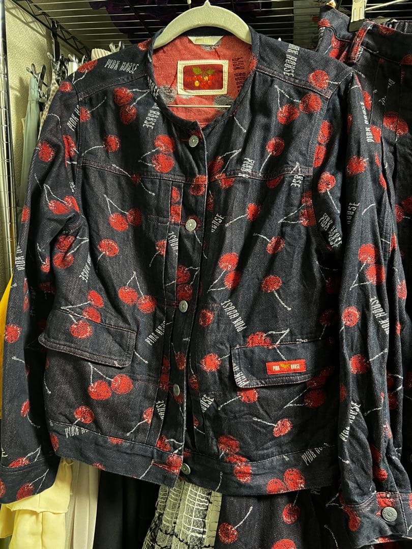 ピンクハウス　さくらんぼ　デニム　ジャケット　スカート　チェリー柄