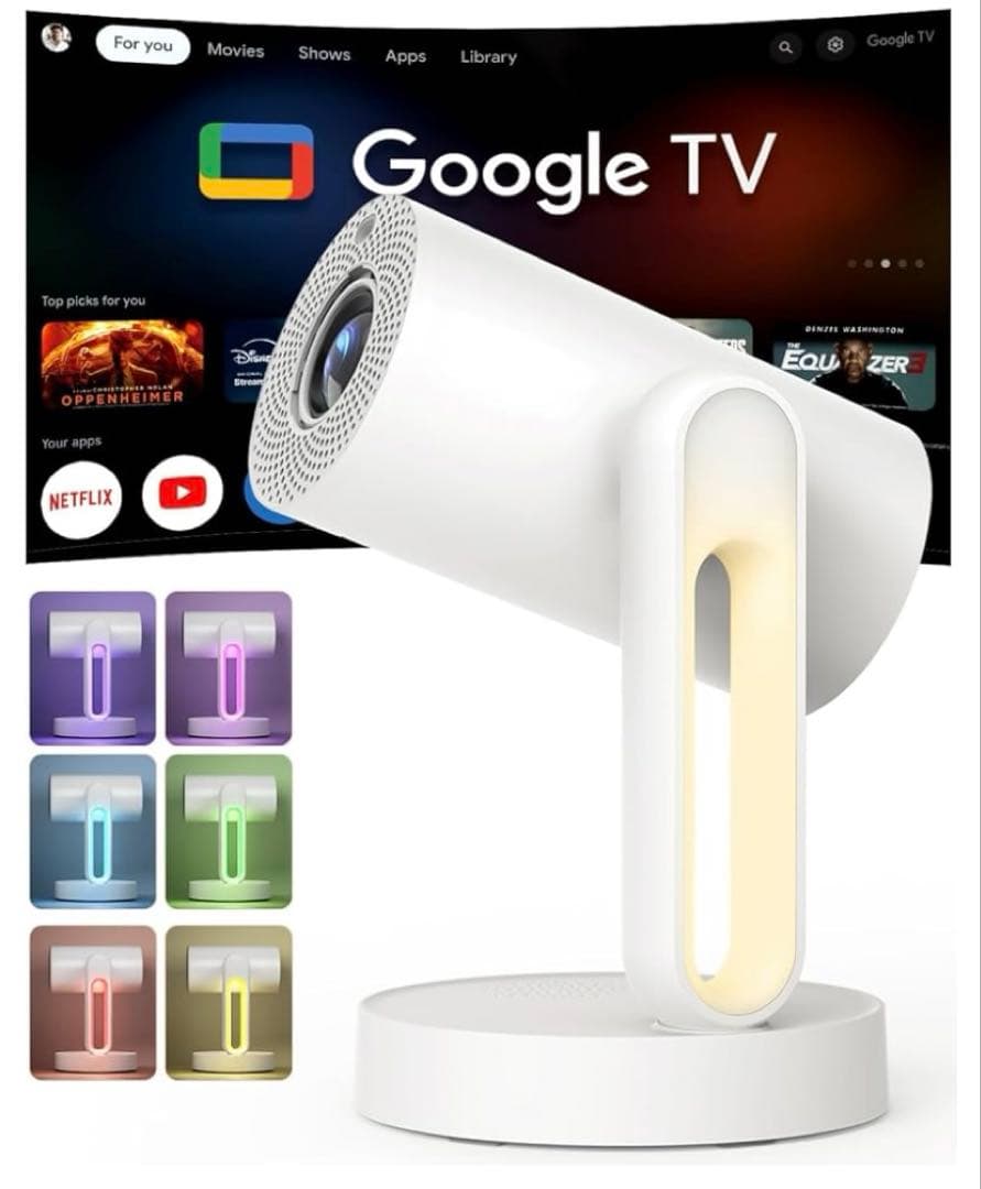 Google TV搭載 Netflix公式ライセンス ETOE プロジェクター