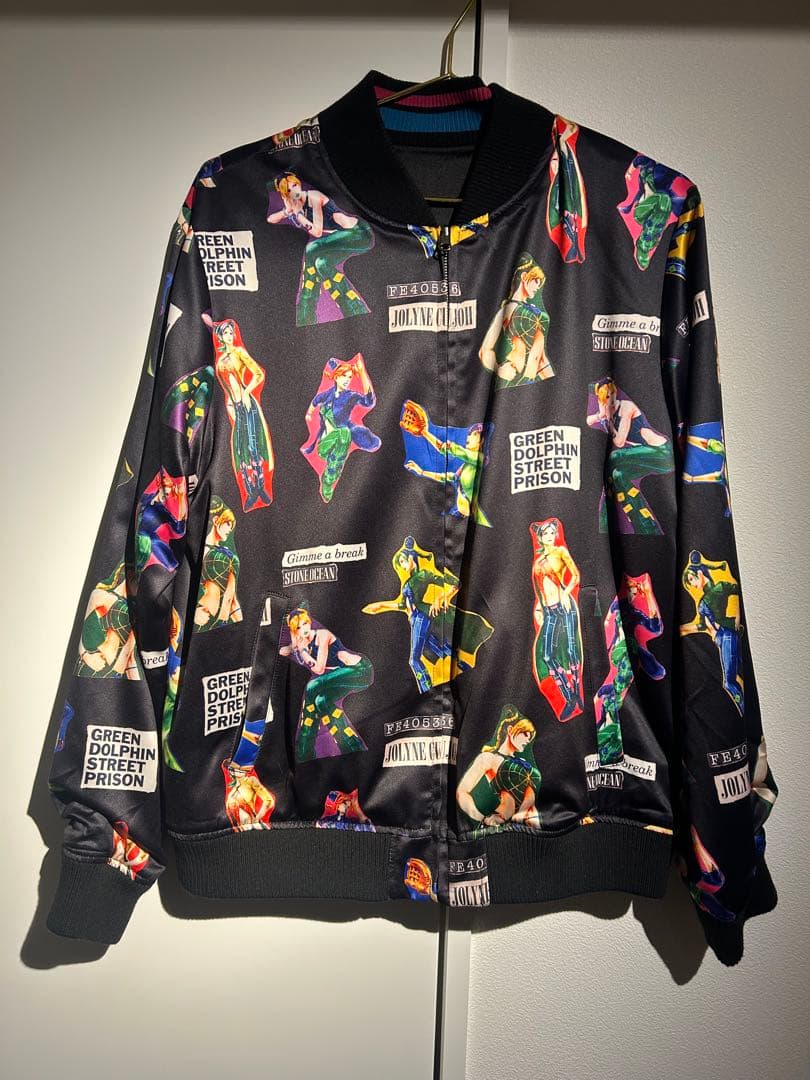 glamb × ジョジョの奇妙な冒険 スカジャン ブラックM