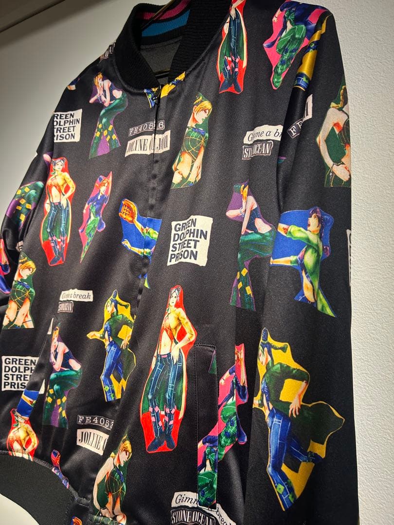 glamb × ジョジョの奇妙な冒険 スカジャン ブラックM