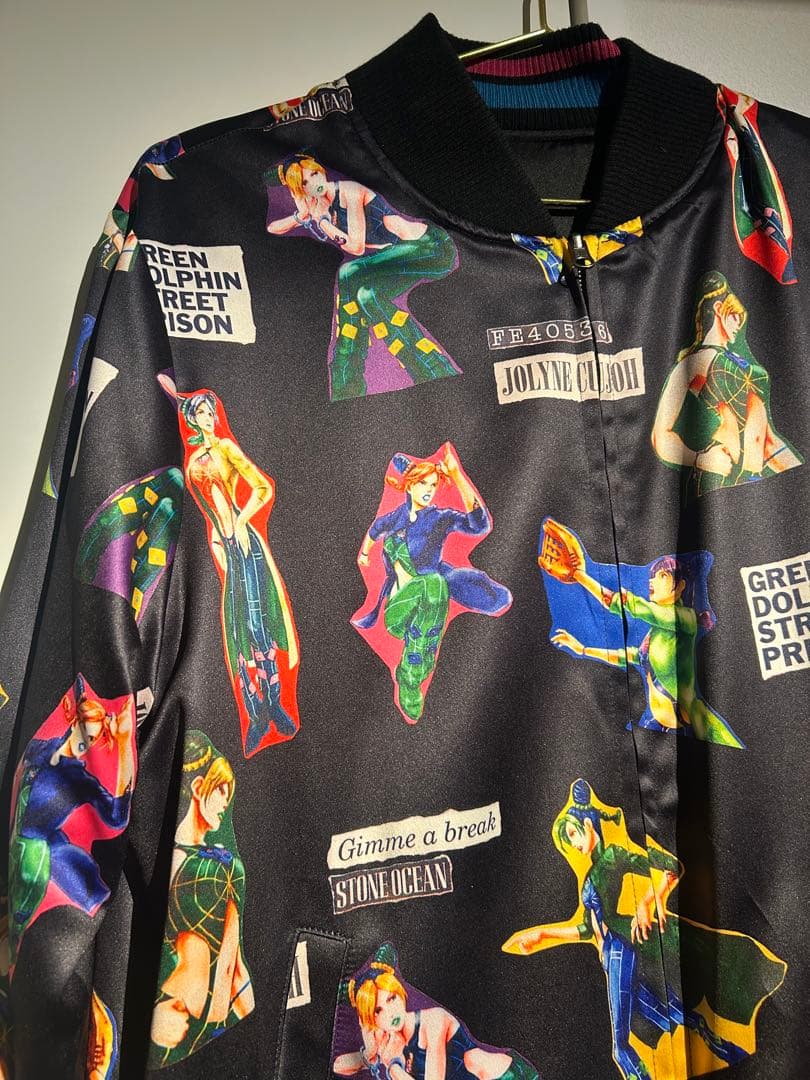 glamb × ジョジョの奇妙な冒険 スカジャン ブラックM