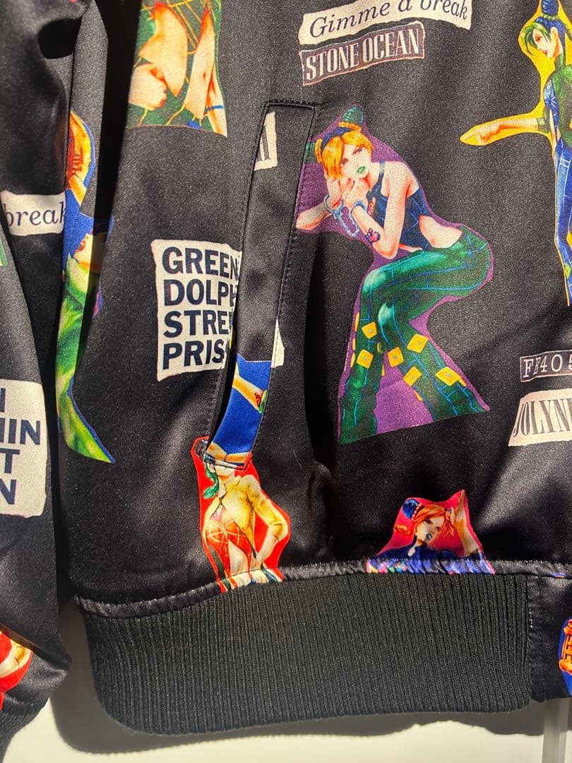 glamb × ジョジョの奇妙な冒険 スカジャン ブラックM