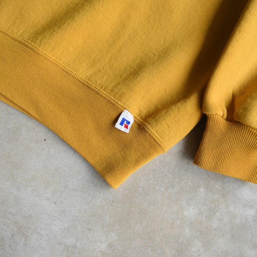 90s RUSSELラッセル 無地スウェット イエローUSA製 XL レアカラー