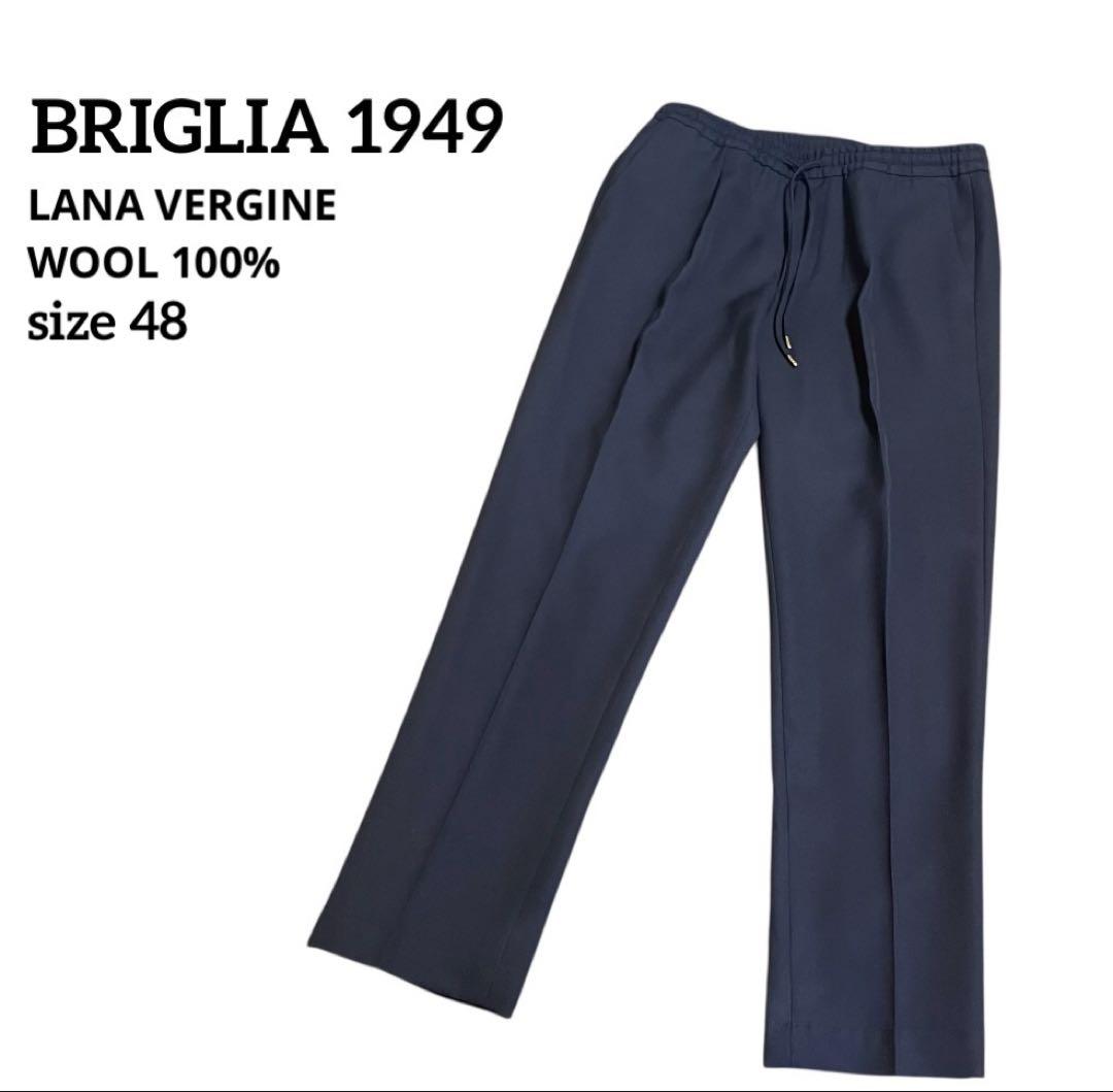美品　BRIGLIA 1949 ブリリア　ウールスラックス　48 ネイビー
