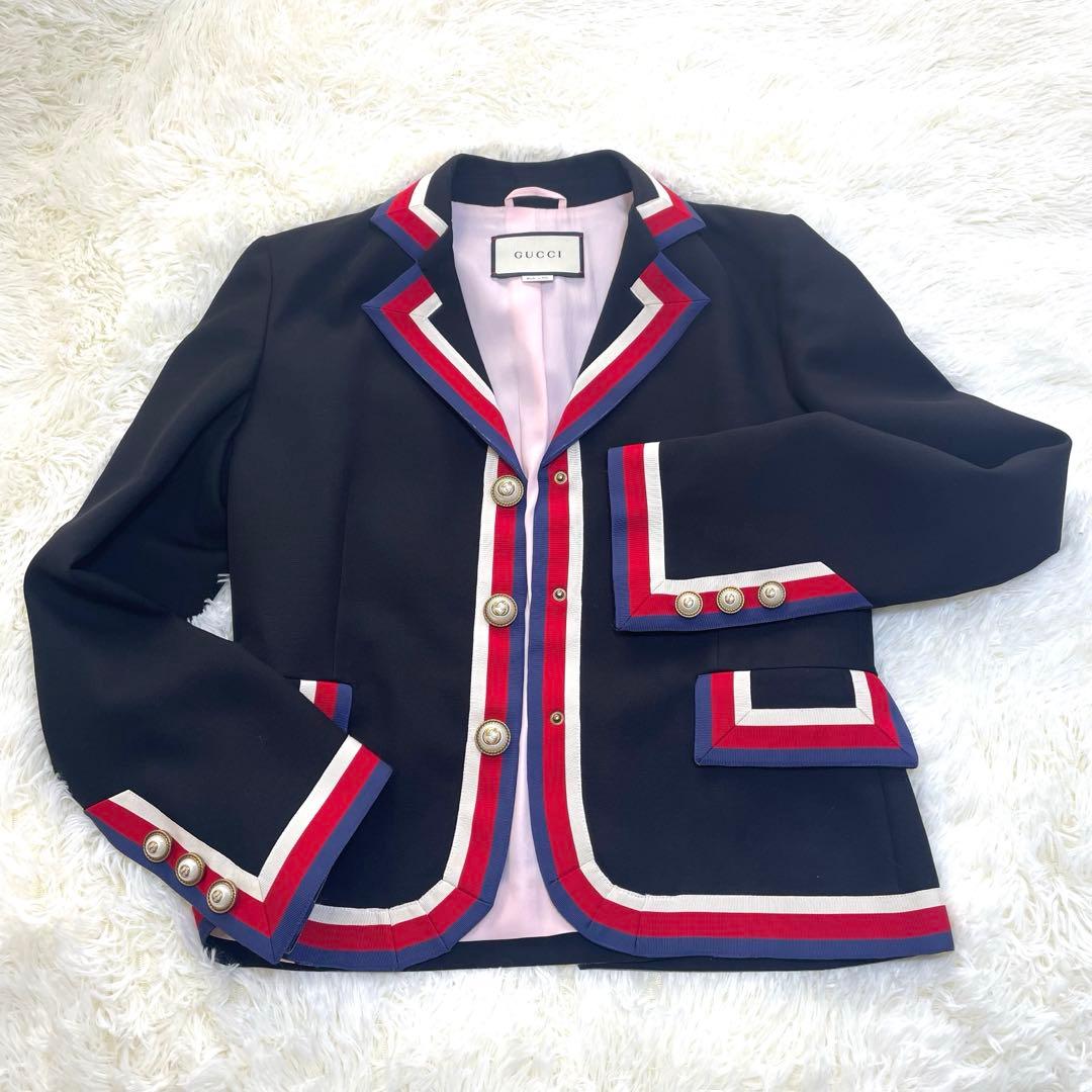 超美品　レア　GUCCI トリコロール　ショート　ジャケット　40