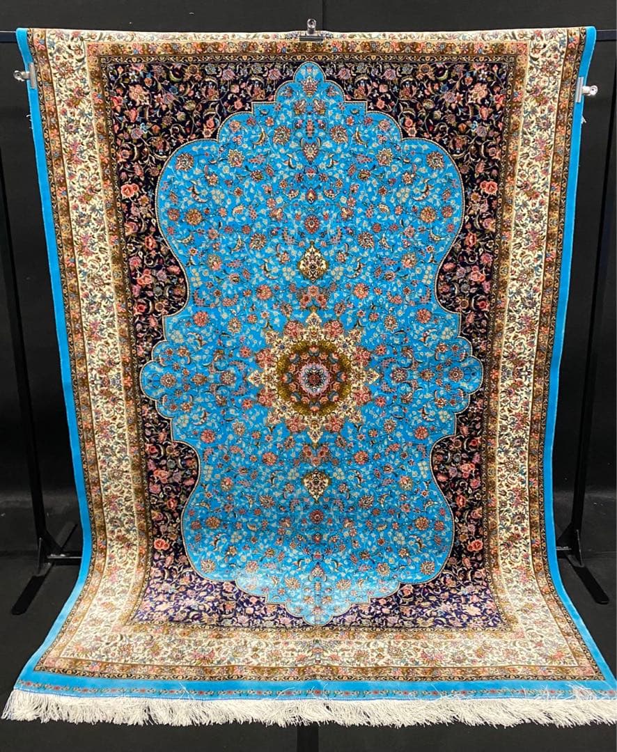 最高級希少作 ペルシャ絨毯 イラン クム産シルク100% 手編み　289万ノット