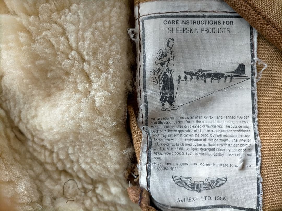 AVIREX ムートン B-3　フライトジャケット 40