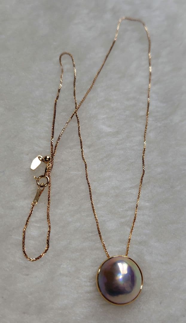 18KYG 奄美大島産 マベパール ペンダント 14mmup