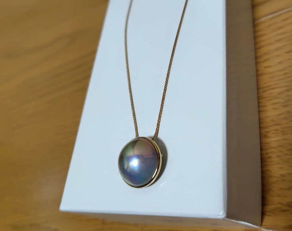 18KYG 奄美大島産 マベパール ペンダント 14mmup