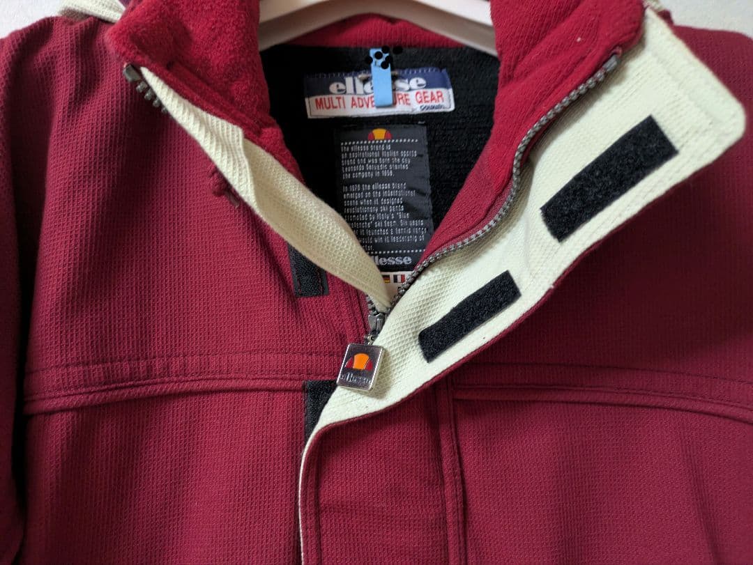 エレッセellesseスキーウェア＋手袋 オフホワイト×赤色 S～SSサイズ