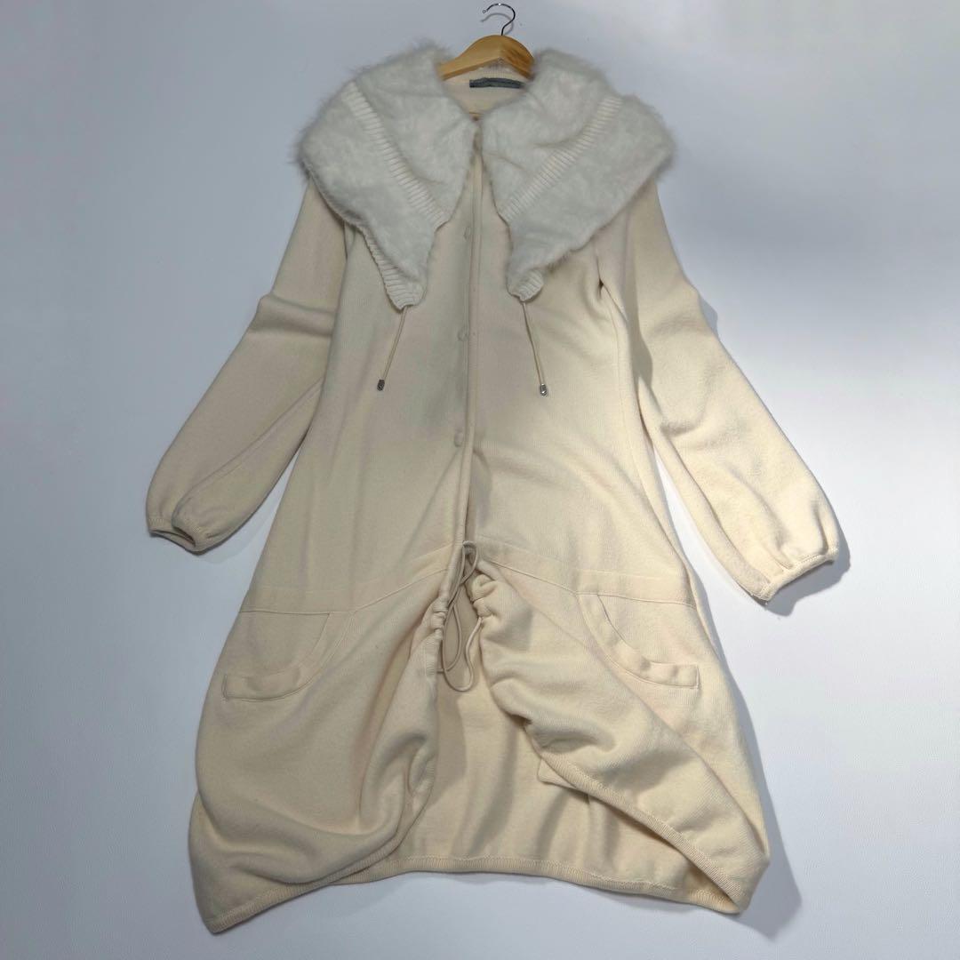 アルビ エルマンノシェルビーノ ロング カーディガン アンゴラ ウール