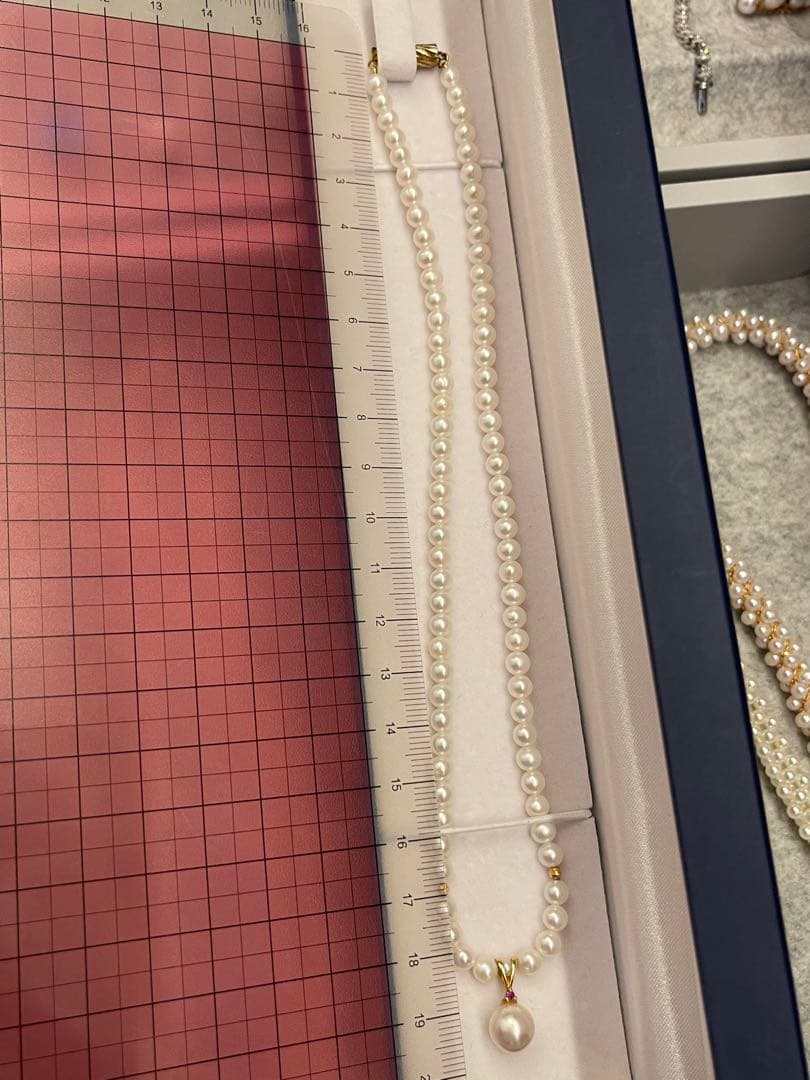 TSUTSUMI ホワイトパール　本真珠　ネックレス チャームK18 金具