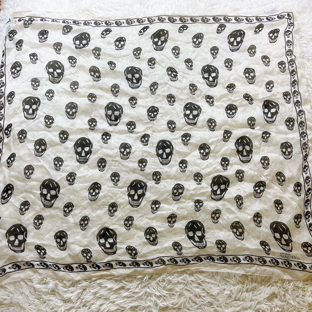 極美品✨ Alexander McQUEEN ストール スカーフ大判 ドクロ