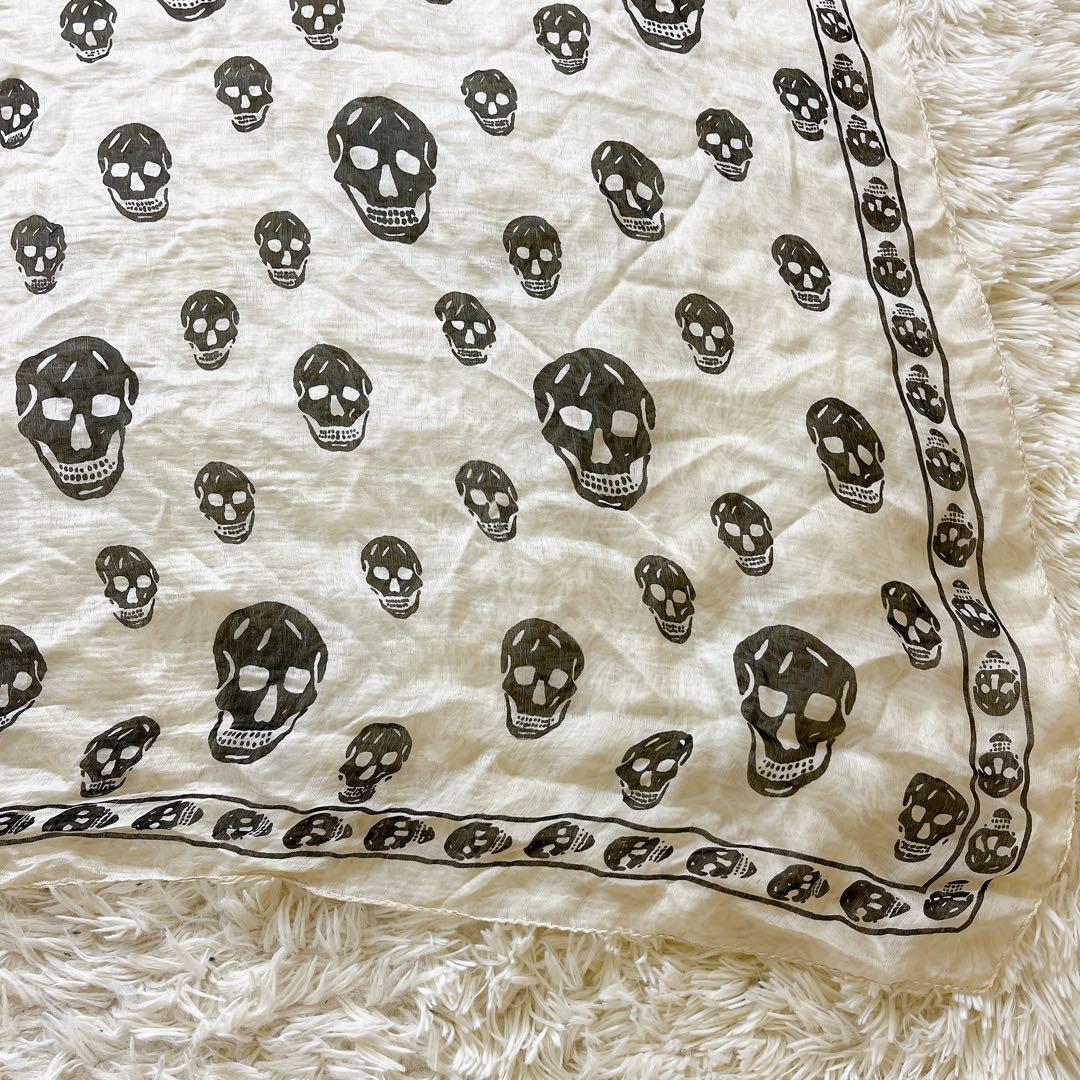 極美品✨ Alexander McQUEEN ストール スカーフ大判 ドクロ