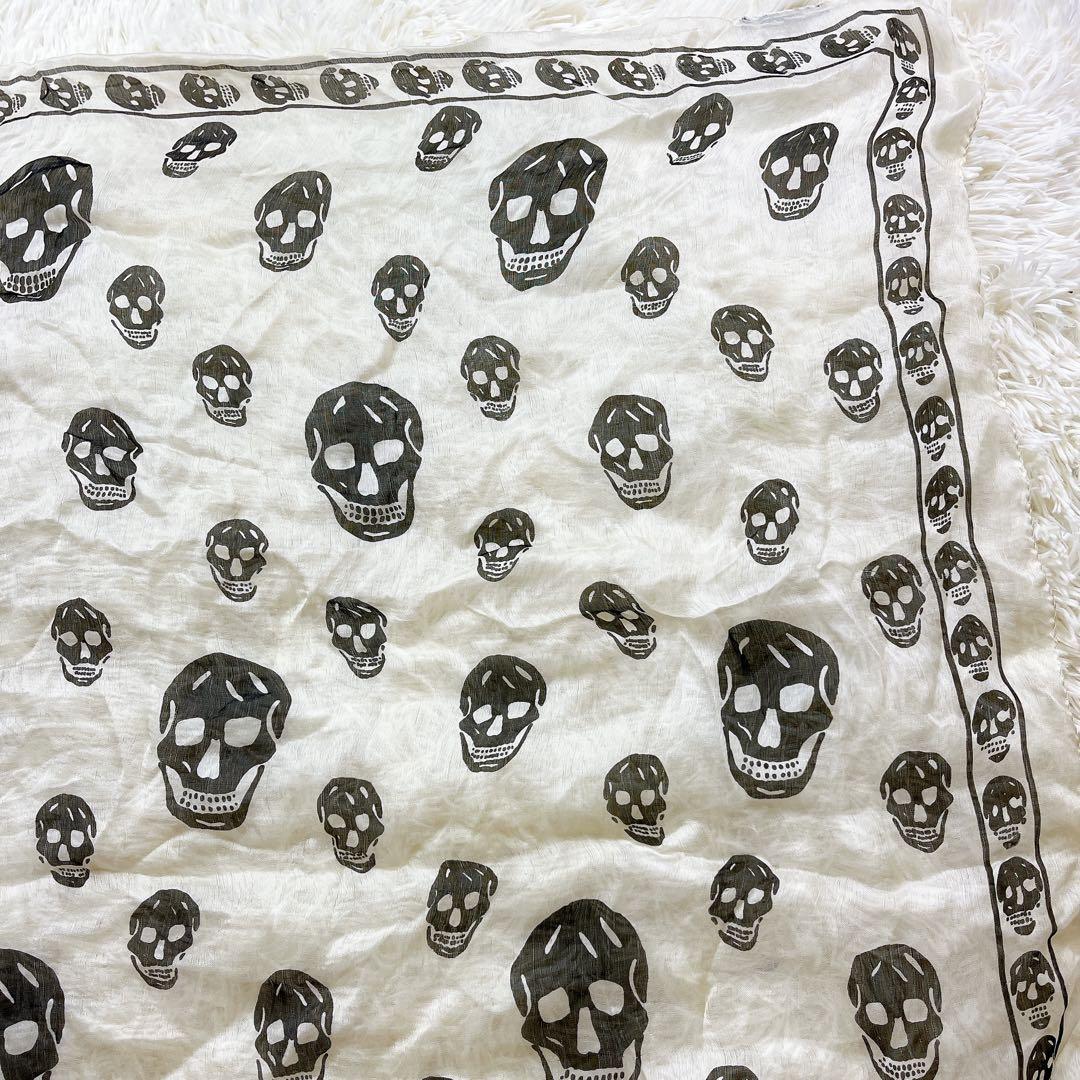 極美品✨ Alexander McQUEEN ストール スカーフ大判 ドクロ