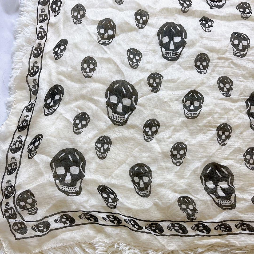 極美品✨ Alexander McQUEEN ストール スカーフ大判 ドクロ