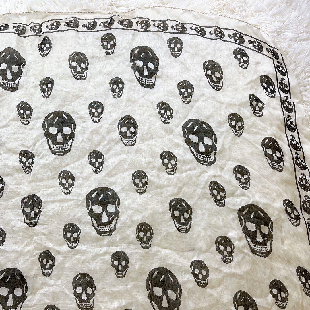 極美品✨ Alexander McQUEEN ストール スカーフ大判 ドクロ