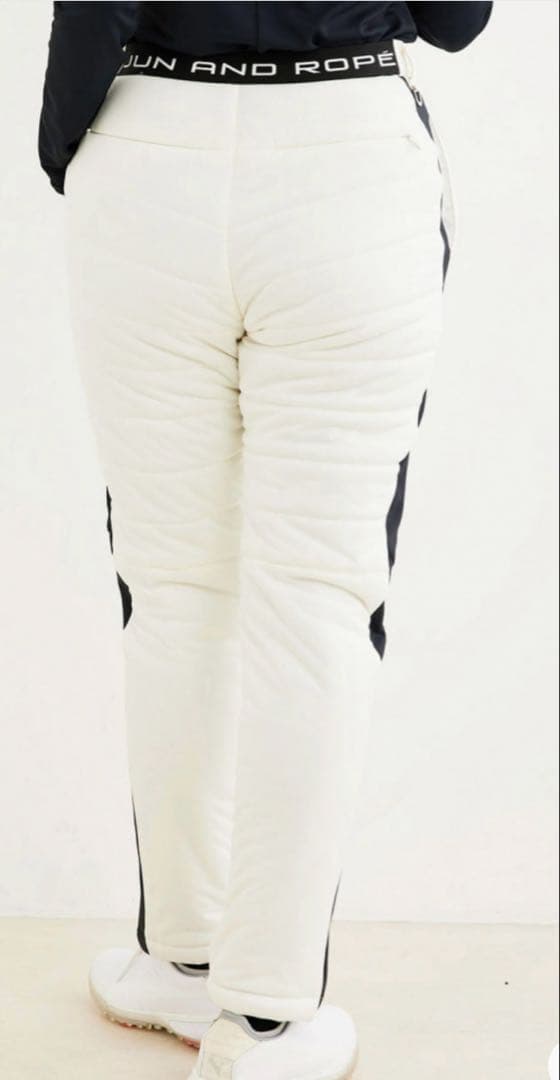 新品タグ付　JUN&ROPE 撥水　中綿パンツ　白　Ｌ　ゴルフ　ジュンアンドロペ