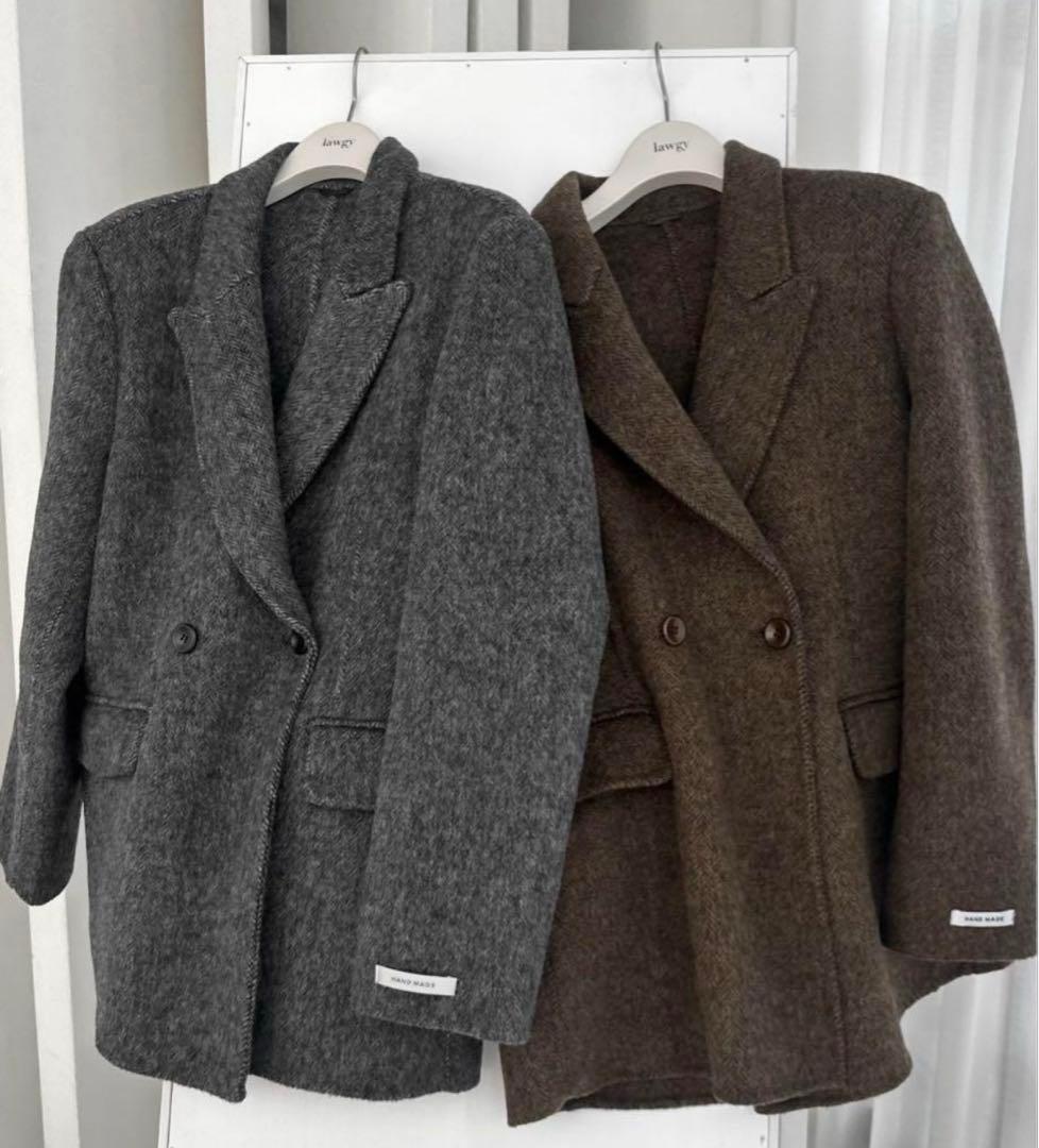 【ブラウン】lawgy ヘリンボーンジャケット 【試着のみ】