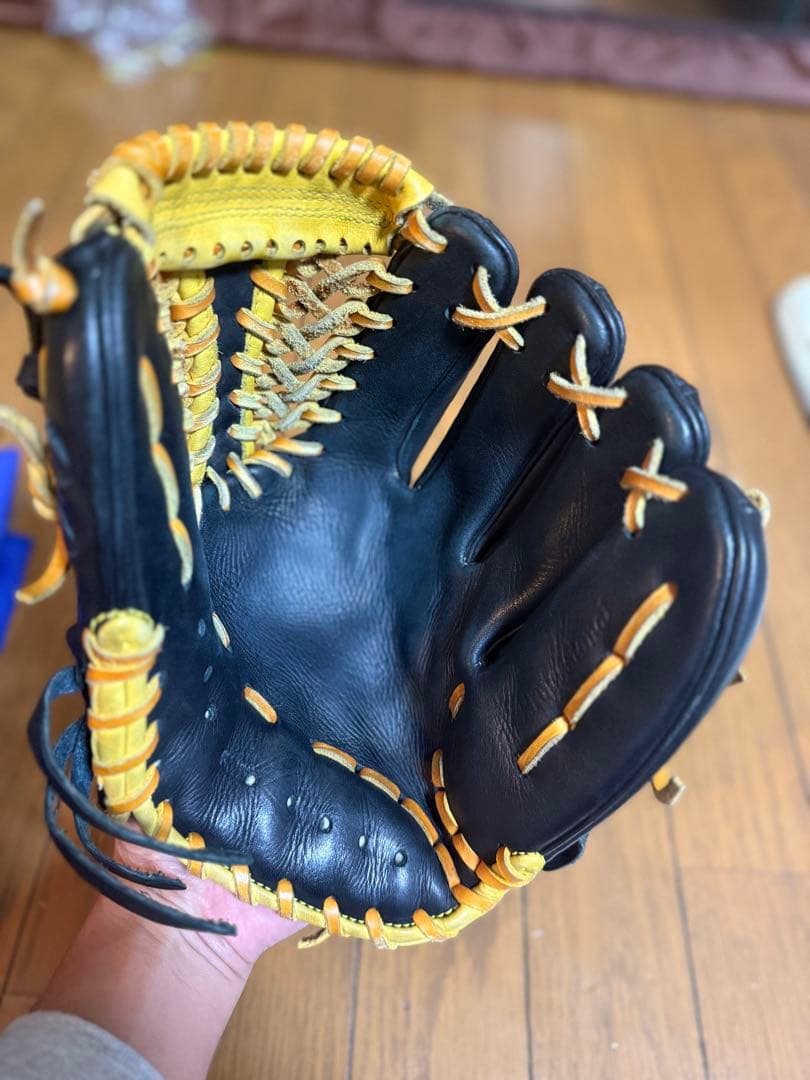 Slagger 軟式グローブ 黒/黄 収納袋付き