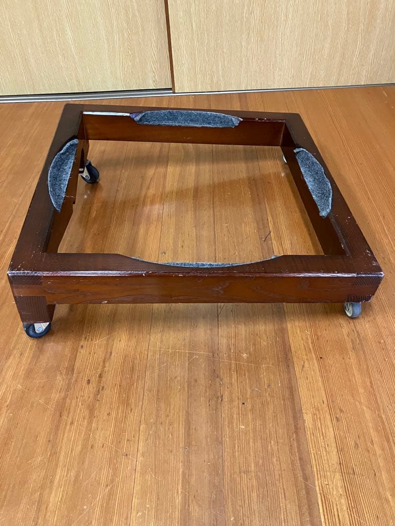 和太鼓 浅野太鼓 1尺5寸四角台座(キャスター付き) 破損あり