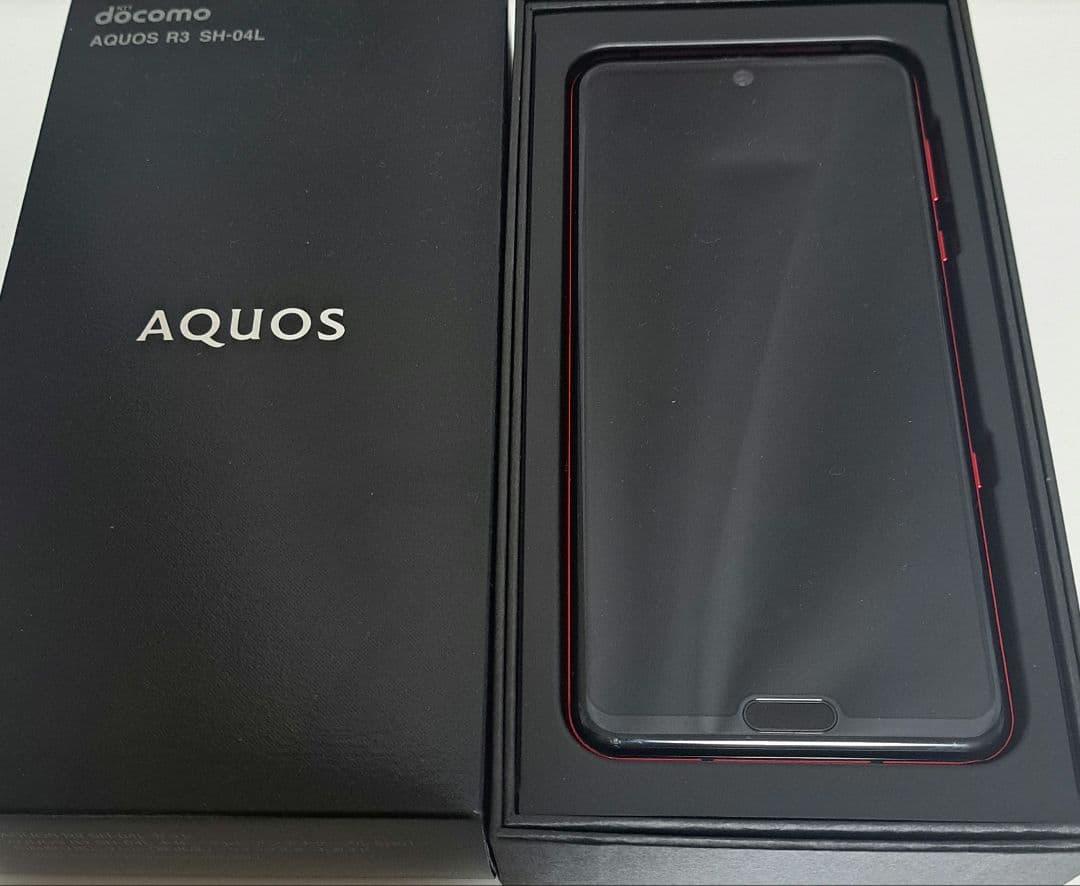 中古傷あり初期化済みSHARPAQUOSR3レッドスマートフォンSH04L