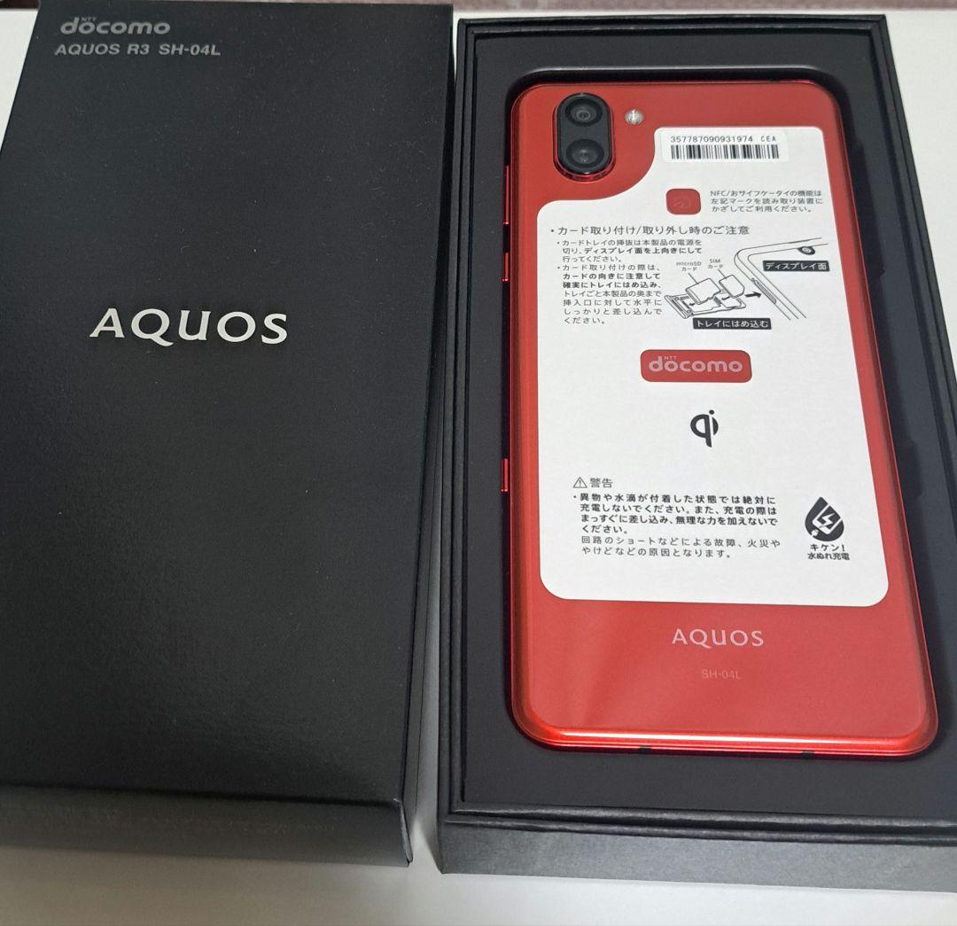 中古傷あり初期化済みSHARPAQUOSR3レッドスマートフォンSH04L