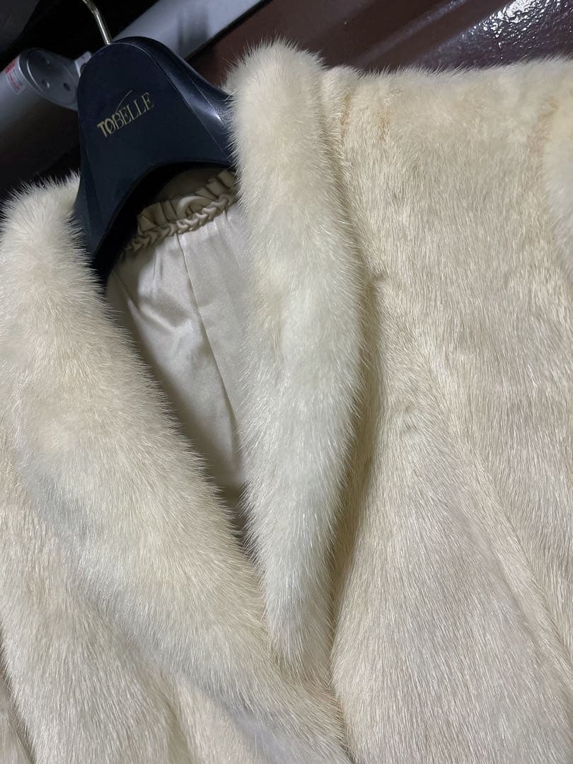 EMBA MINK ホワイトミンク アイボリー リアル ファー 毛皮コート