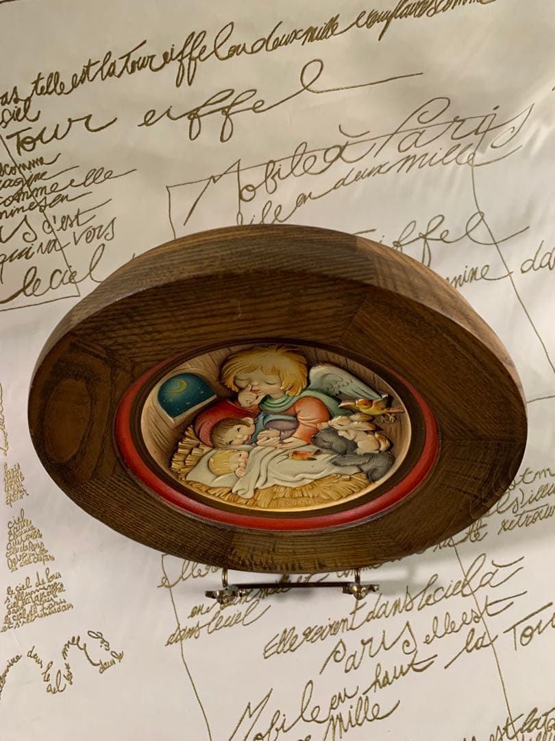 アンリ人形　ビンテージ1983年クリスマス木製プレート！可愛い過ぎます！