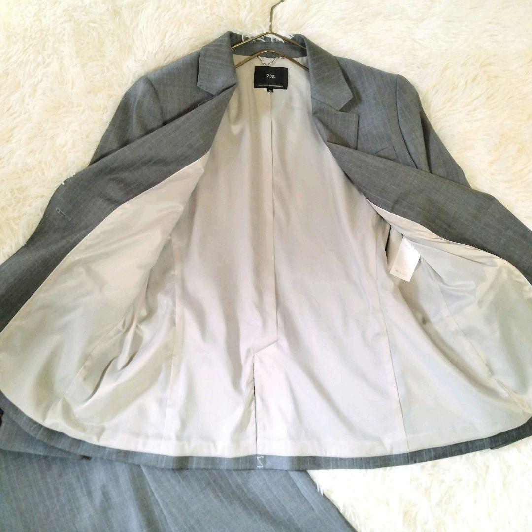 超美品　ほぼ未使用　23区　大きいサイズ　46　ストライプ　ジャケット　スカート