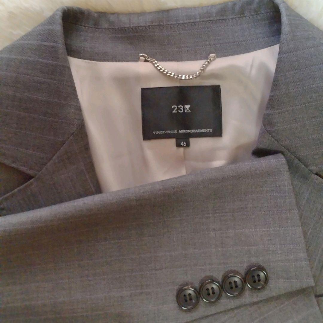 超美品　ほぼ未使用　23区　大きいサイズ　46　ストライプ　ジャケット　スカート