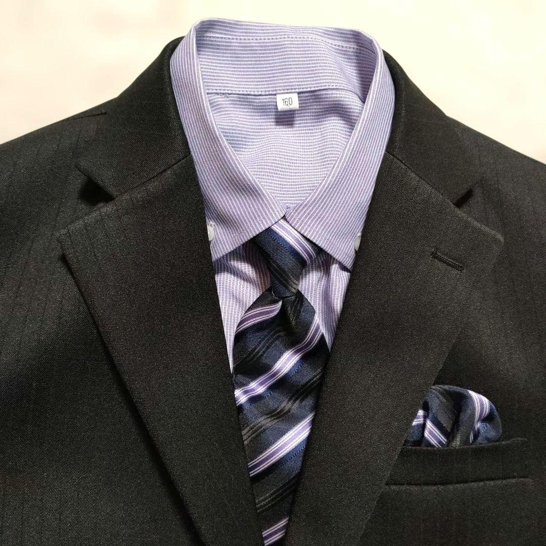 美品 オリバーハウス 男の子フォーマルスーツ 160 卒服 5点セット黒