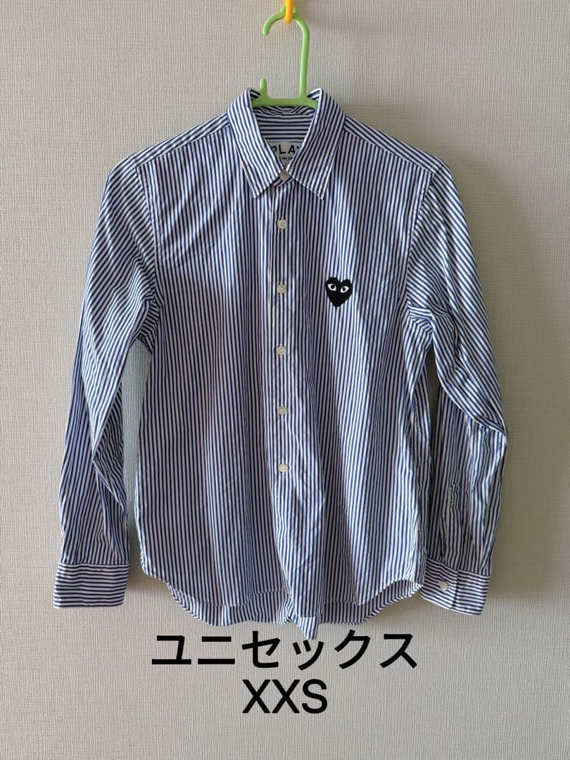 やや訳ありPLAY COMME des GARÇONS綿ストライプシャツXXS