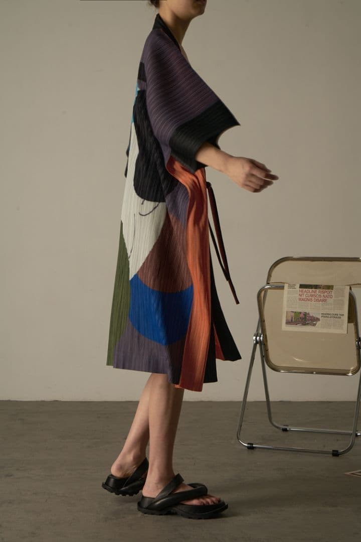 サクラチャン　歌舞伎アートプリント　ロングカーディガン