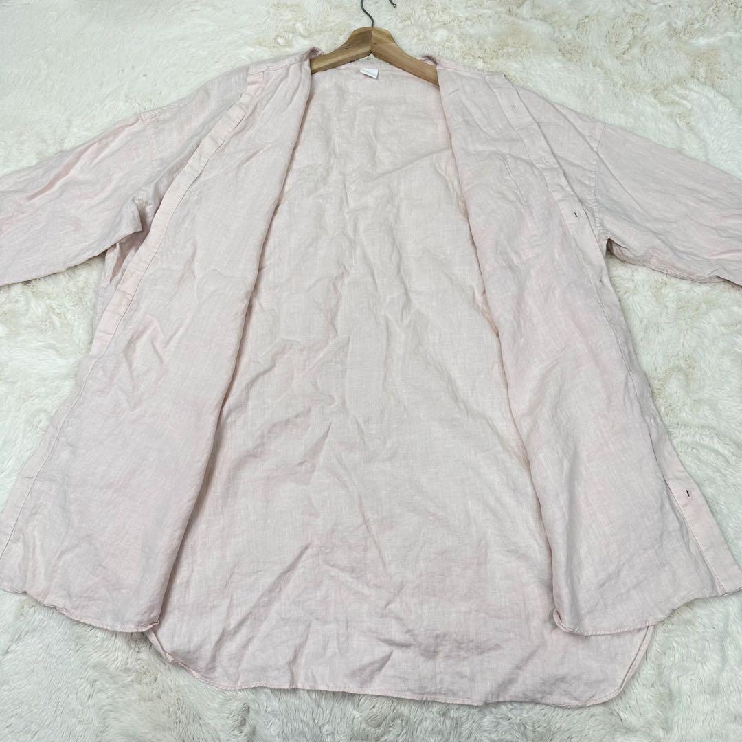 ✨美品✨完売品✨かぐれ リネン チュニック 長袖 シャツ ピンク Free