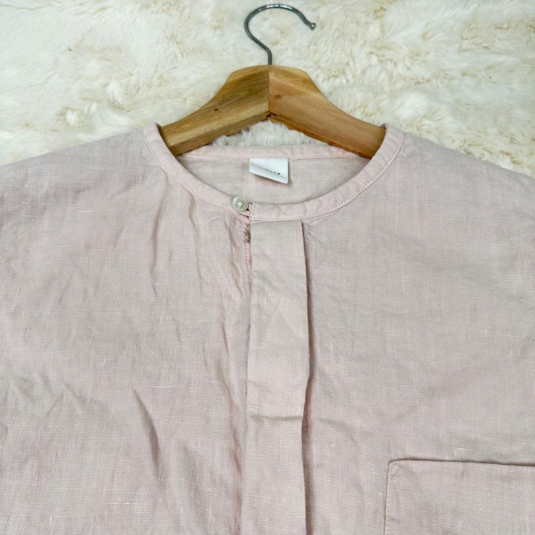 ✨美品✨完売品✨かぐれ リネン チュニック 長袖 シャツ ピンク Free