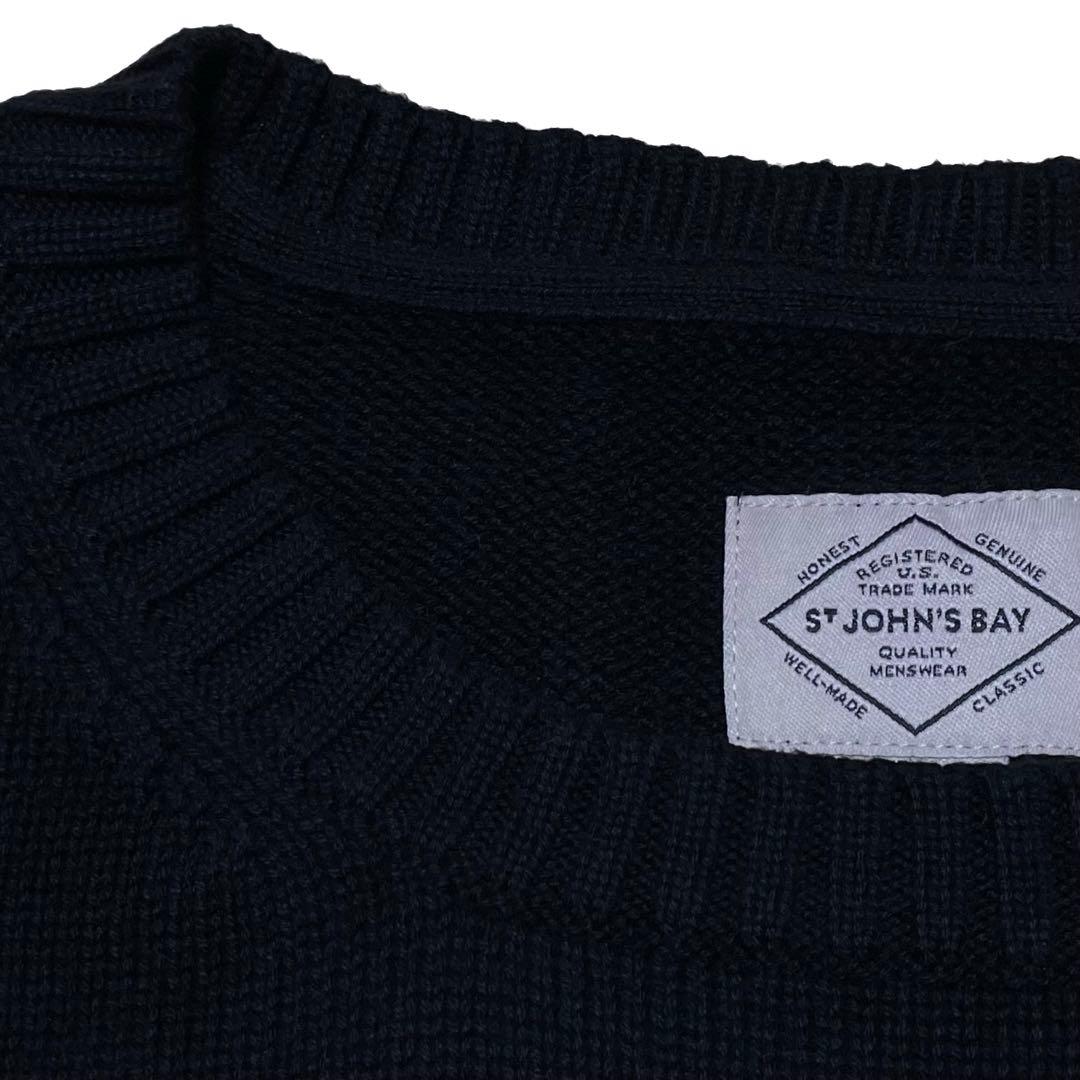 ST. JOHN'S BAY コットンニット ブラック 無地